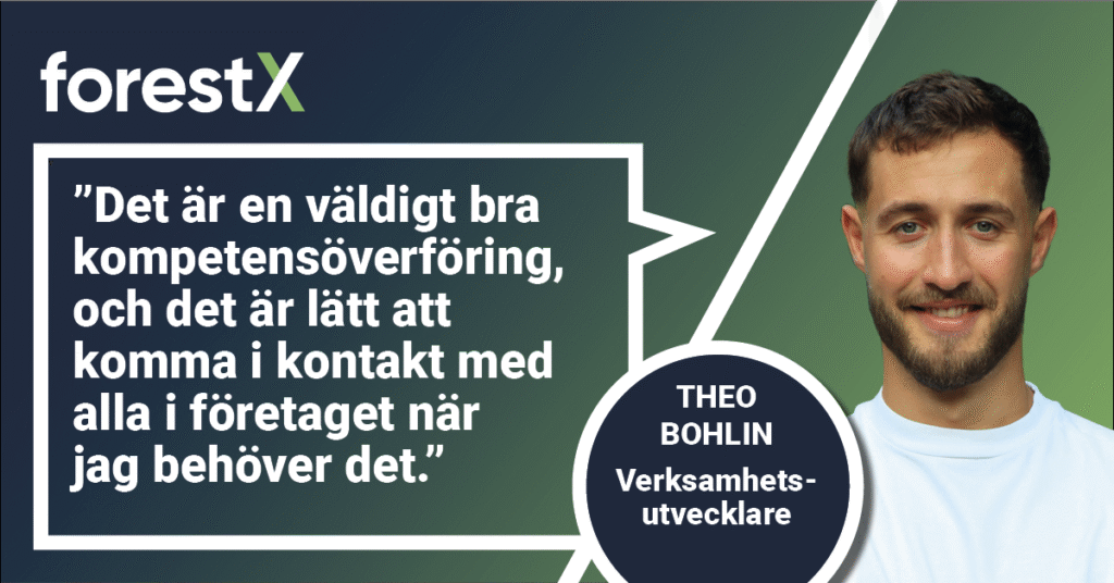 Theo Bohlin till ForestX: Det är kul att se vilket tempo det är